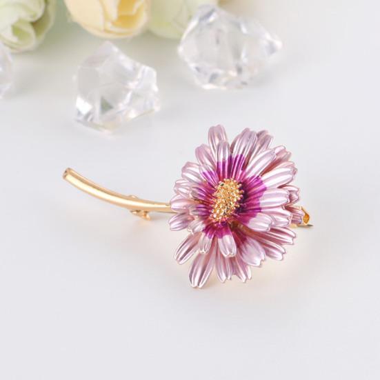 Women Brooch Gradient Enamel Flower Design Brooch Suit Lapel Sweater Dress Coat Badge Weddings Parties Daily Wear