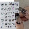 Metallic Black Butterfly Nail Art Aufkleber 3D Dark Style Charms Sliders DIY Nagelaufkleber Maniküre Dekoration