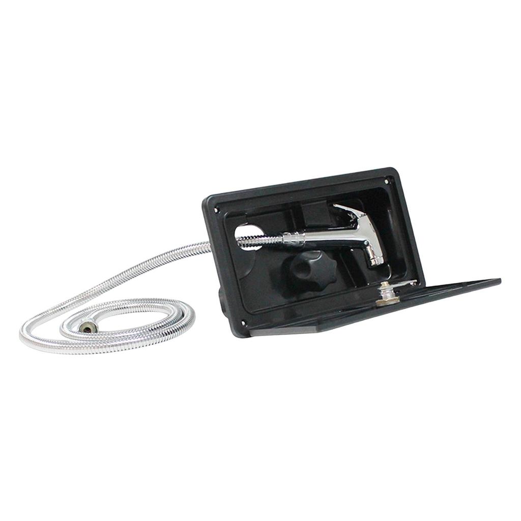 Exterior RV Shower Box Kit with Key Lock Portable Pull Out Head for Travel Trailer Van Outdoor Accessories
