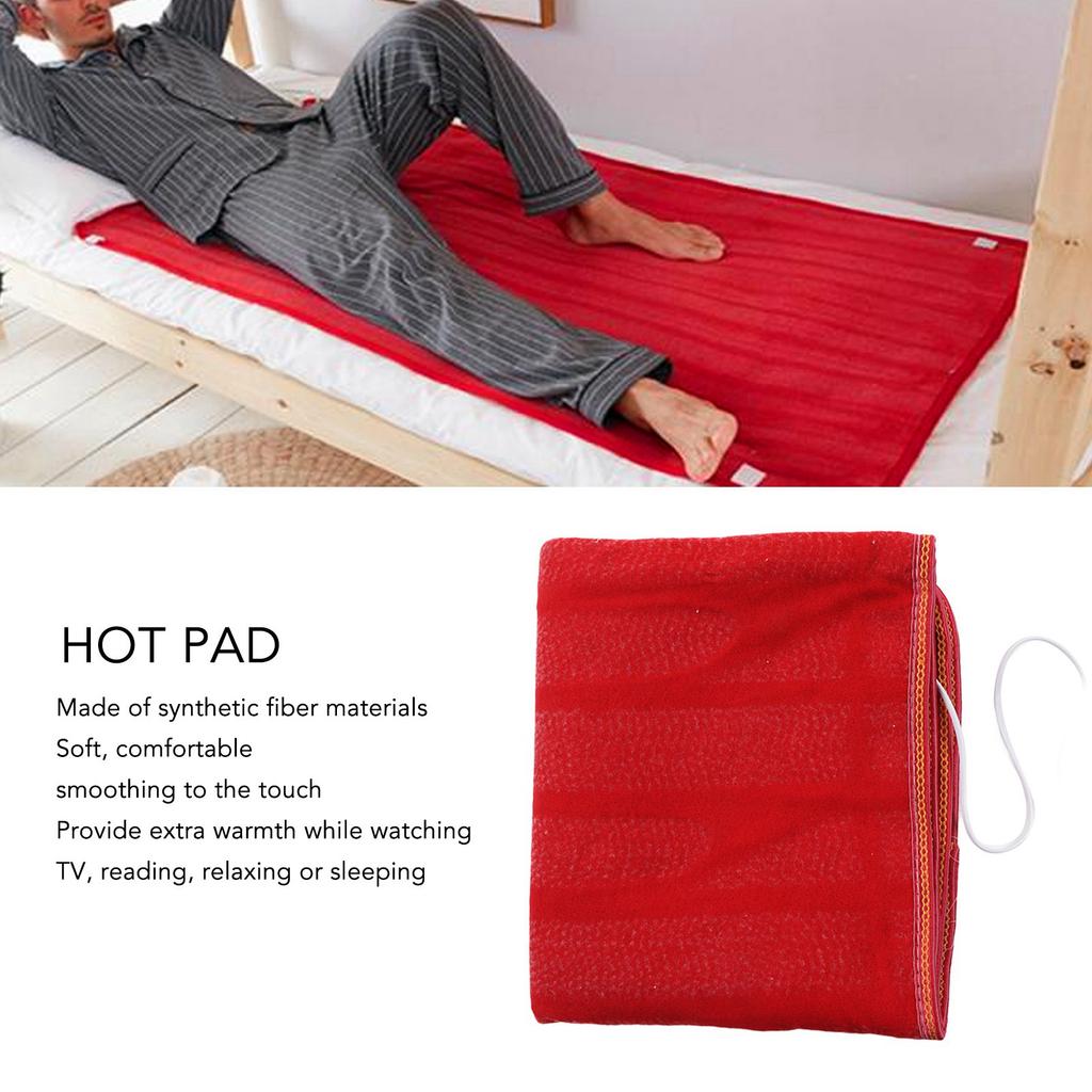 Electric Heating Blanket Relieve Muscle Soreness Keep Warm Heated Pads for Winter Use Red