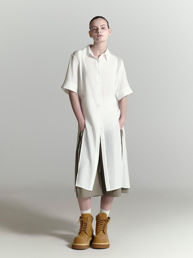 HALF DEVIL US Structured Long Shirt_White