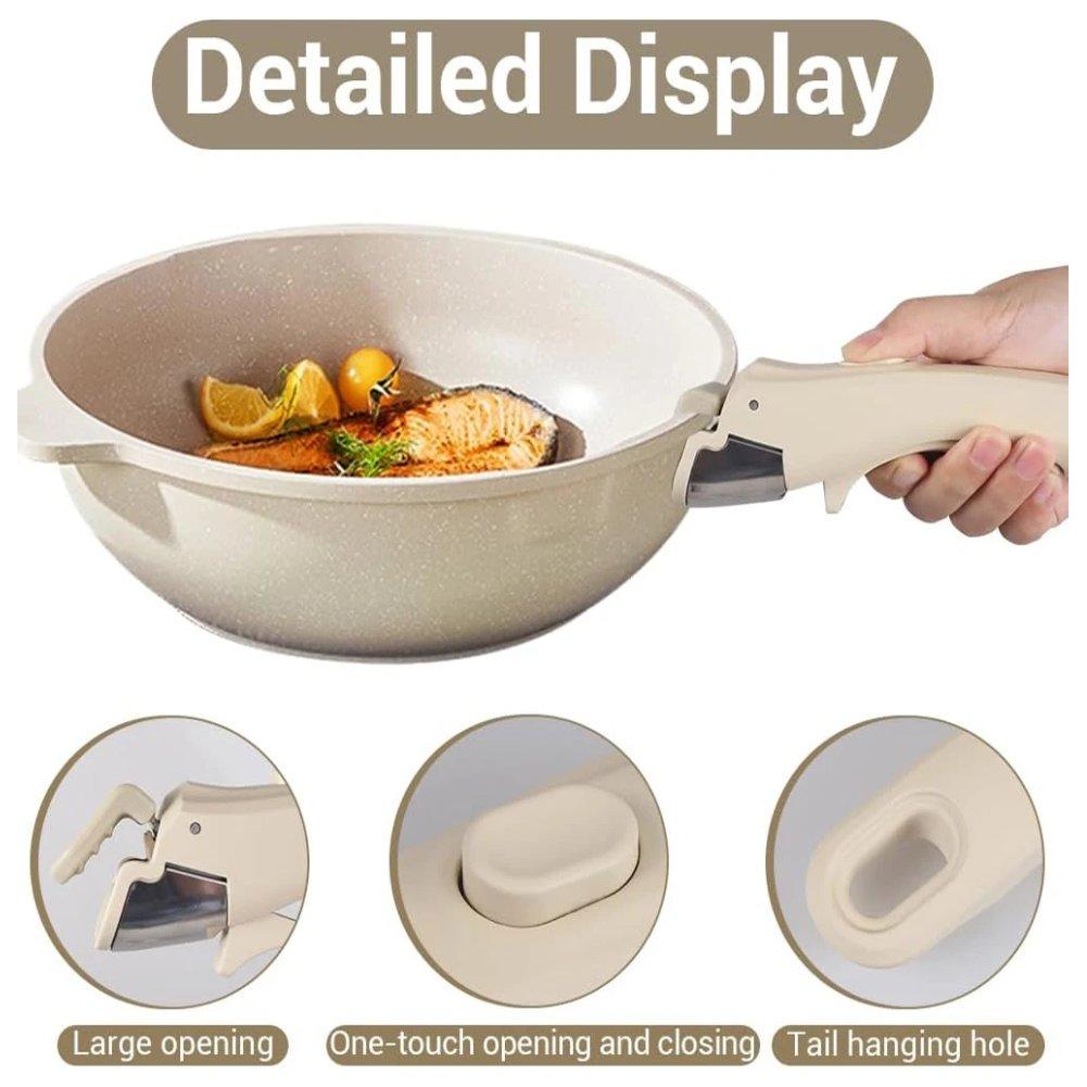 Universelt Avtakbart Pannehåndtak Ergonomisk Non-stick Avtakbart Anti-skålding Grytehåndtak for Alt Kokekar Kjøkkenverktøy