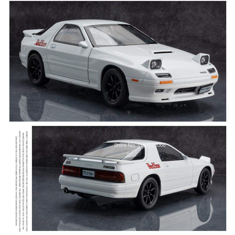 1:24 Initial D RX7-FC MX-5 Alloy Cars Models Toys Diecasts Miniature Supercar Sound Light Vehicles Toy for Children Gifts