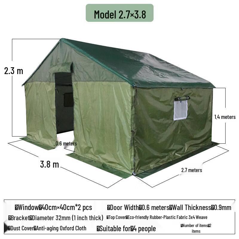 JINGGENG Heavy-Duty 3-Layer Canvas Temporary Shelter Tent