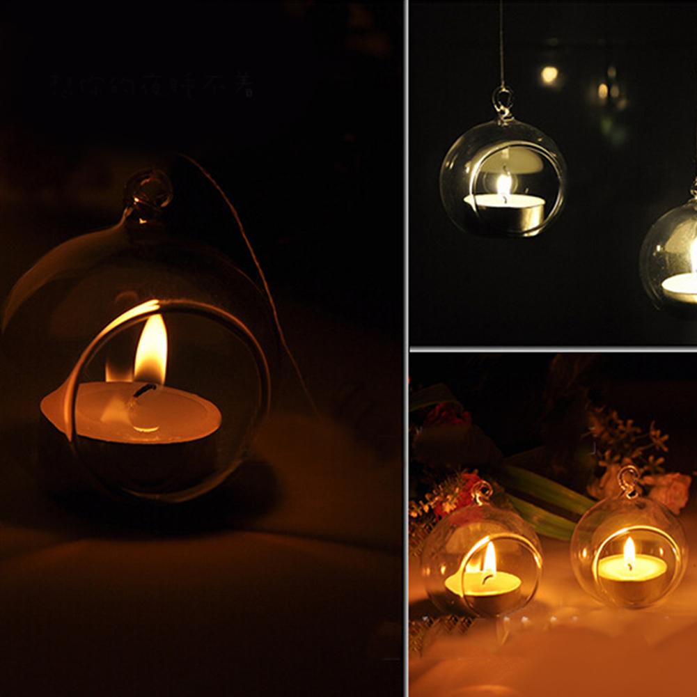 Podwieszany Szklany Świecznik Kryształowy Romantyczny Świecznik Dekoracja Domu