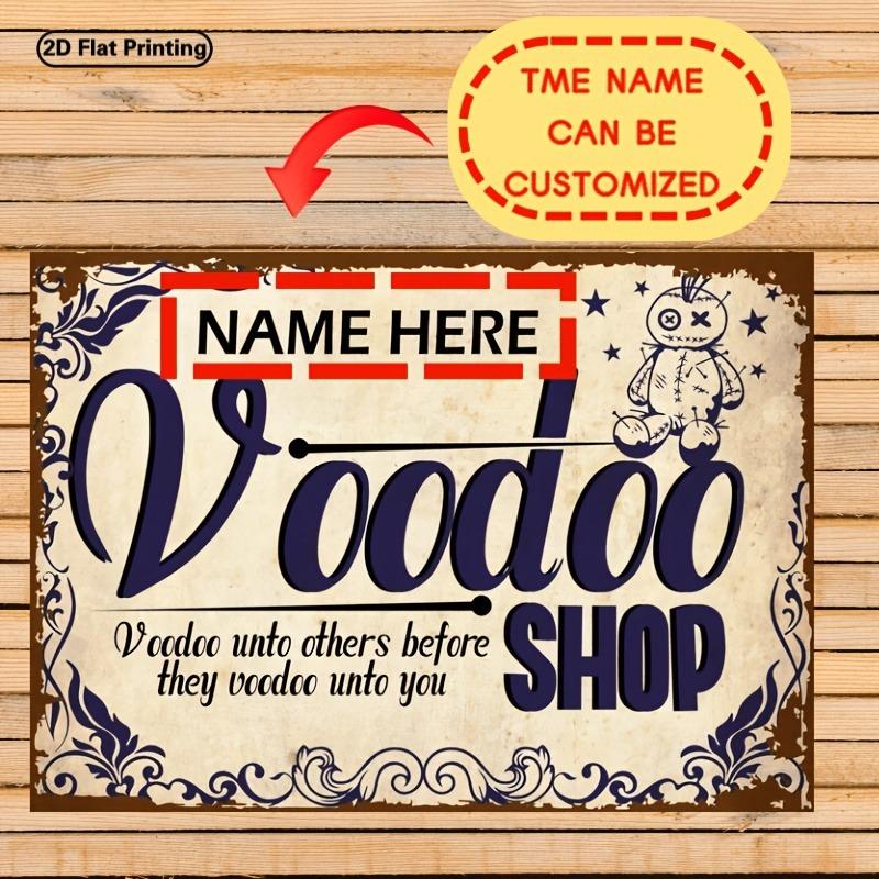 D Flat pc Personalized Name Voodoo Shop PlaqueCustom Rustic Xcm Workshop Indoor Wall Gift (For Decoration Only)