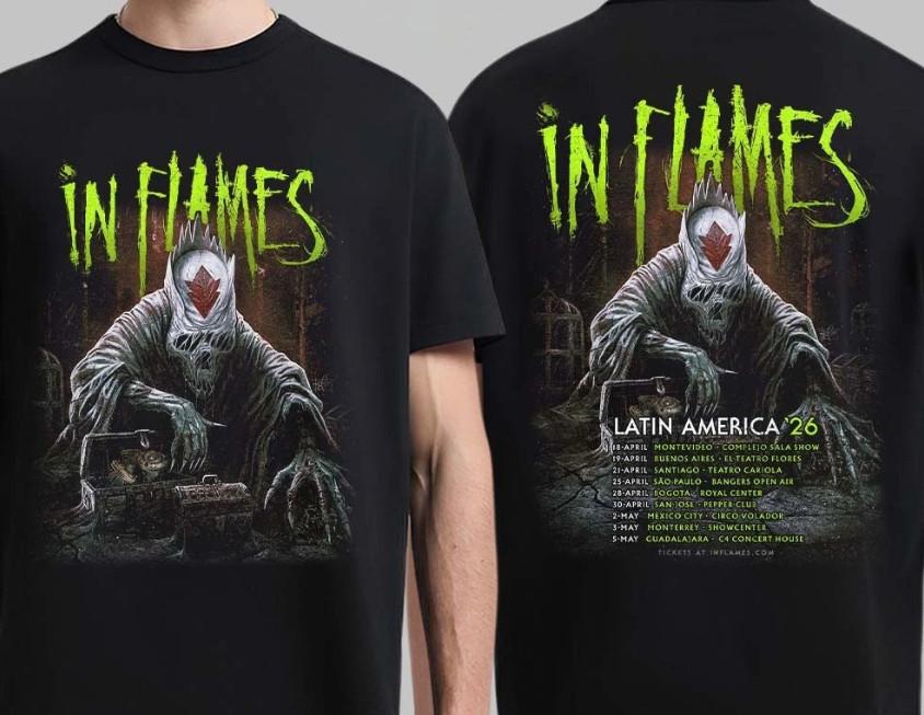 

In Flames Latin America 2026 Schedule Dates Two Sided T-Shirt Unisex T-Shirt S