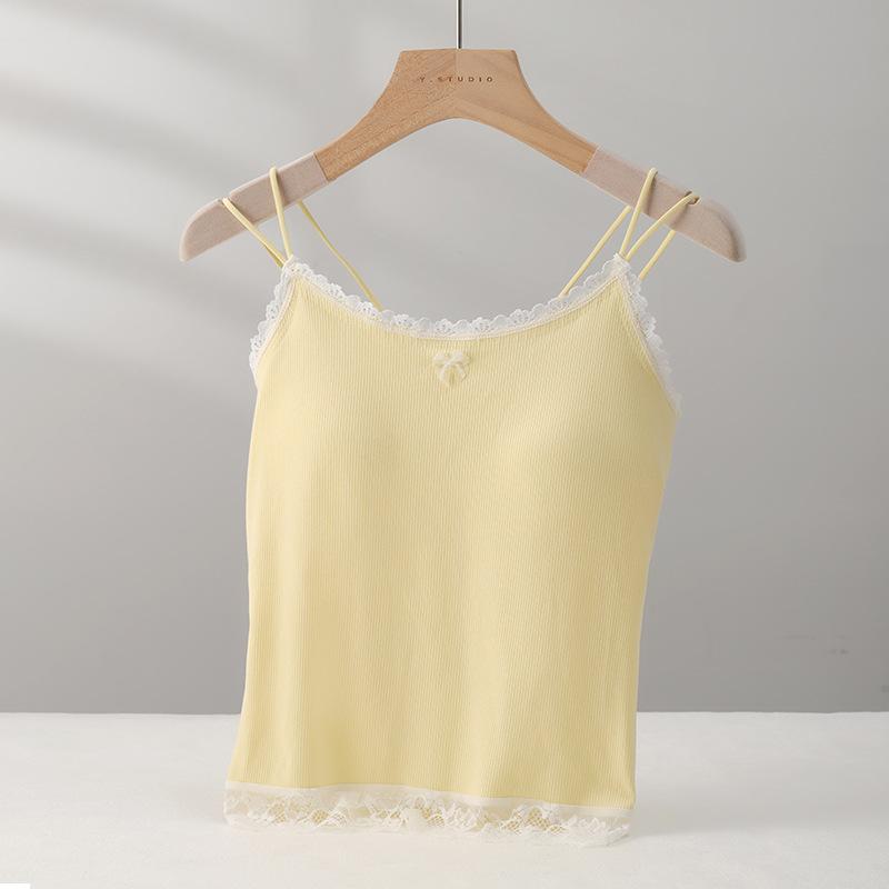 Lace Lace Bow Suspender Vest Women's New Slim Threaded Inner Top