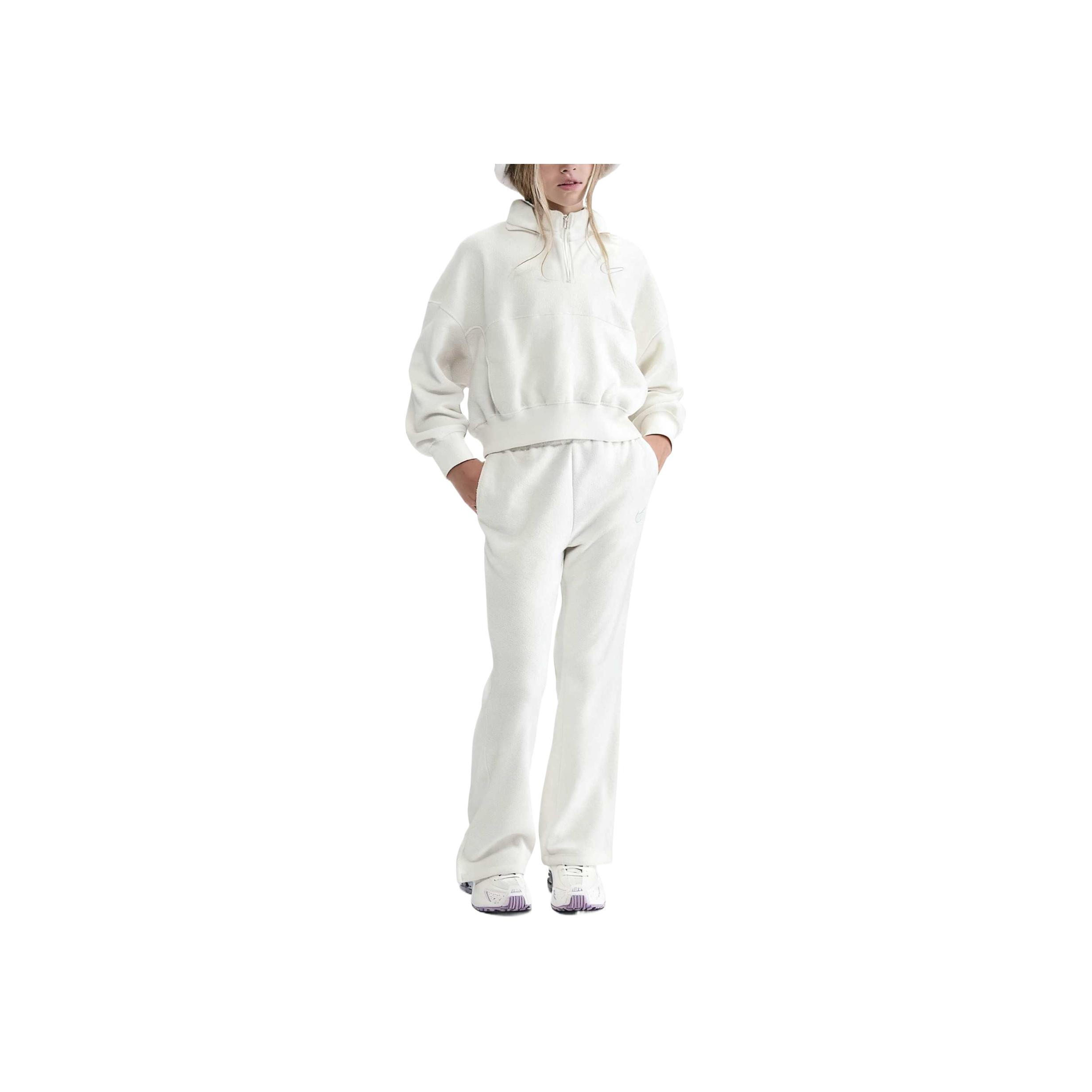 Nike Kids  Knitted Sports Pants FW25 Fleece Pants Solid Color Wide Leg Split Elastic Kids pants HV0407047 S