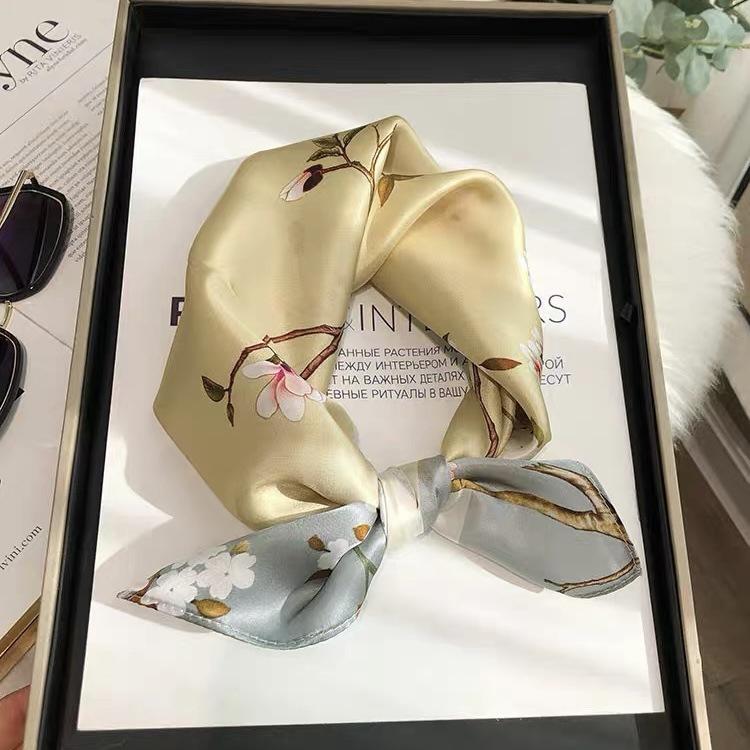 New 100% Natural Silk Scarf Square Female Fashion Beach Pashmina Bufanda Folral Women Shawl Wraps Ladies Scarves Foulard Echarpe