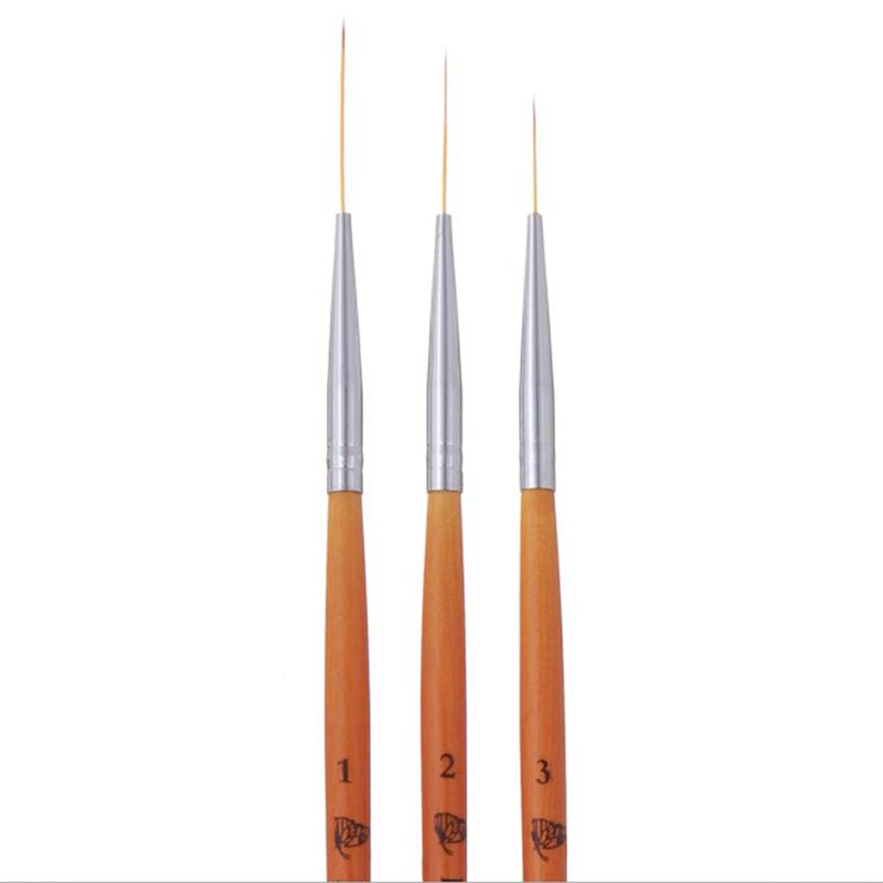 

15/20/25 мм 3 шт. кисточка для подводки ногтей ультратонкая кисточка ручка для рисования с деревянной ручкой