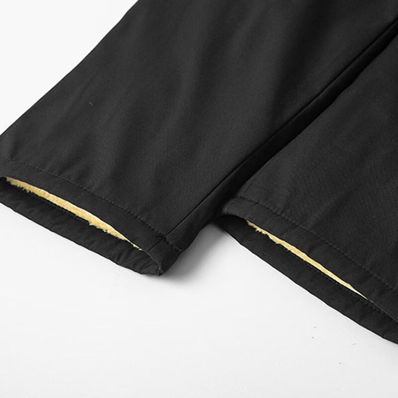 MiiOW Graphene Cotton Pants Men Autumn Winter Fleece Thickened Warm Straight-leg Windproof Trousers Gray L
