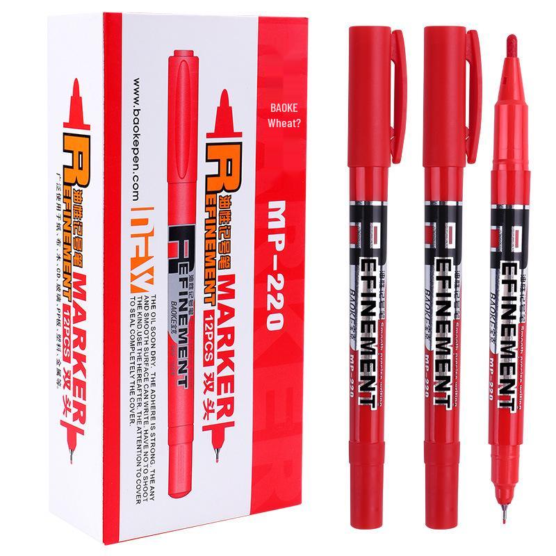 BOKE MP220 Double-Ended Quick-Drying Waterproof Oil-Based Outliner and Border Art Pen.