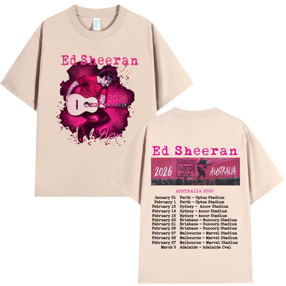 Ed Sheeran Loop Tour Concert 2026 Merch Tshirts Fans Gifts Unisex Women Clothing Fashion 100 Cotton Oversized T Shirts Streetwear