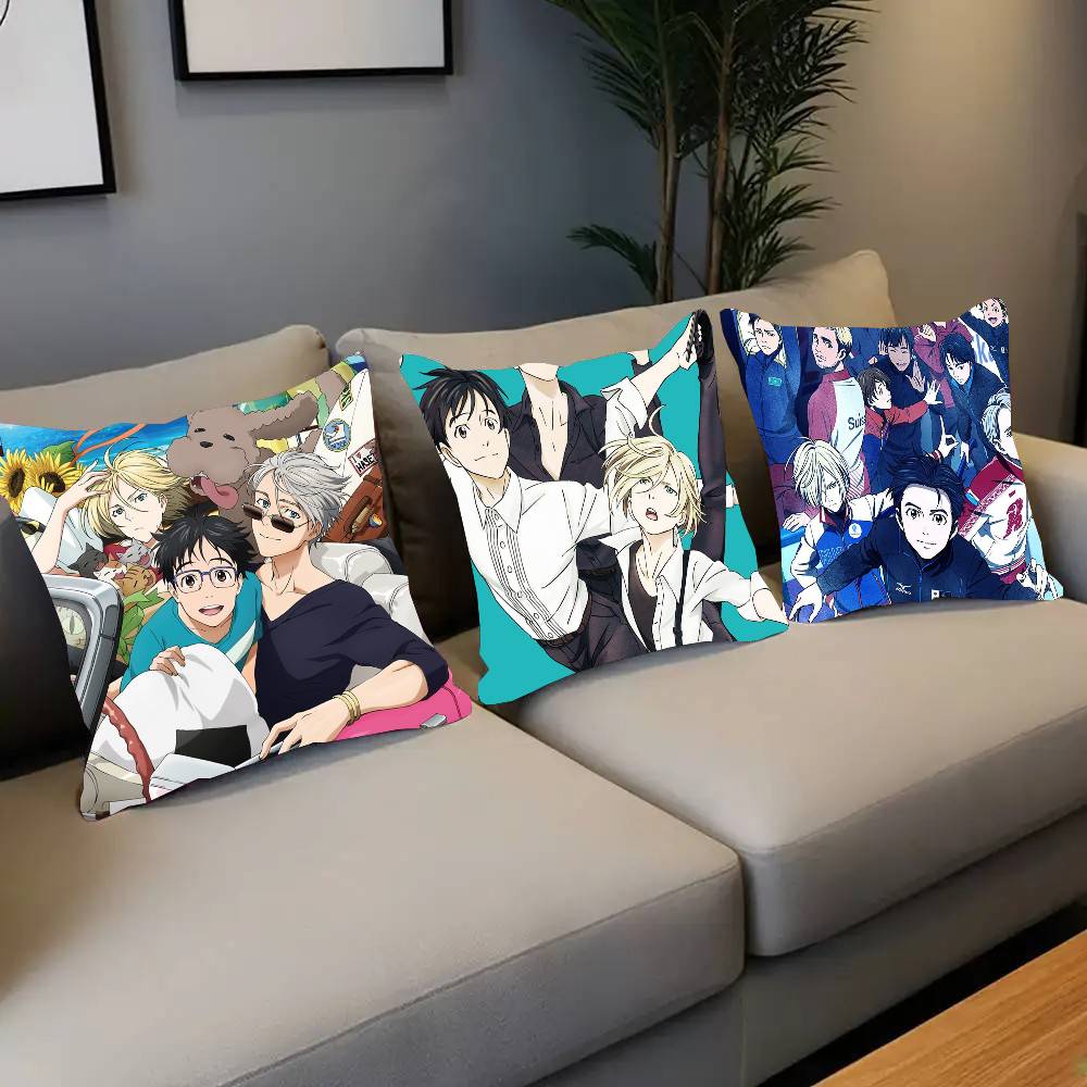 Yuri On ICE Anime Pillow Case Square Pillow Bedroom Sofa Leisure Comfort Cushion Car Living Room Home Decoration