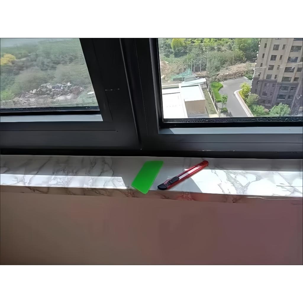1pc 5m/196.85in Wood Grain Border Sticker Self-adhesive DIY Wallpaper Sill Door Frame Floor Wall Decoration Marble Baseboard