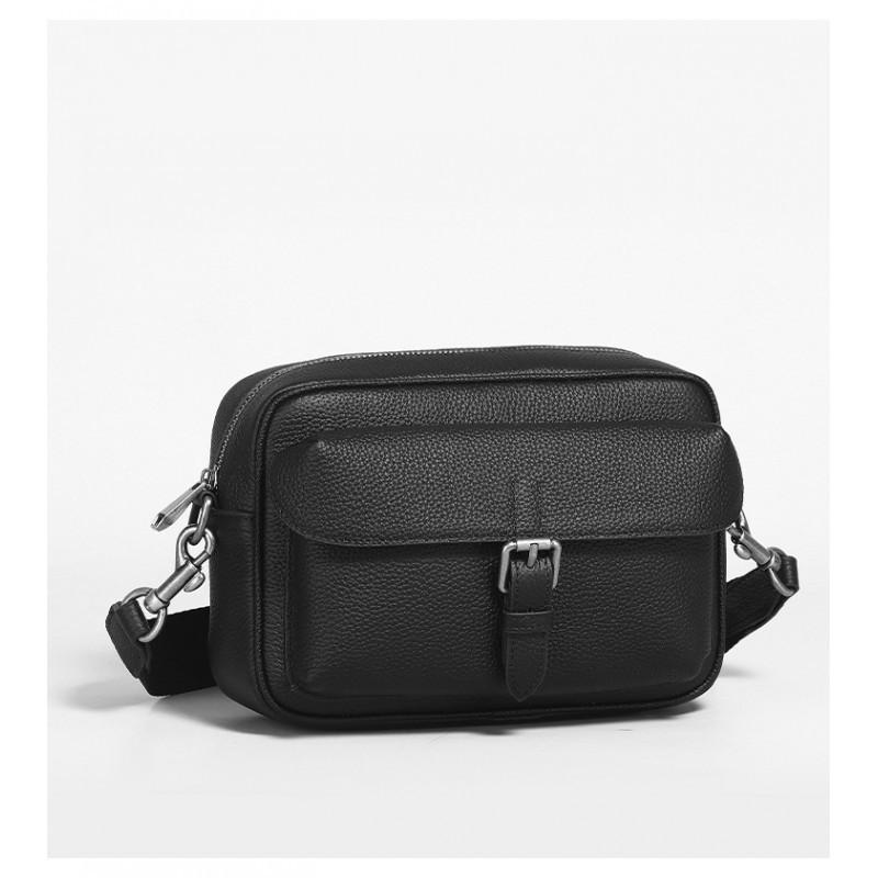 Horizontal Shoulder Bag Men Crossbody With Lid Style Big Brand Simple