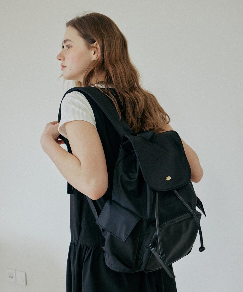 Yuppe Pocket Nylon Backpack_Black