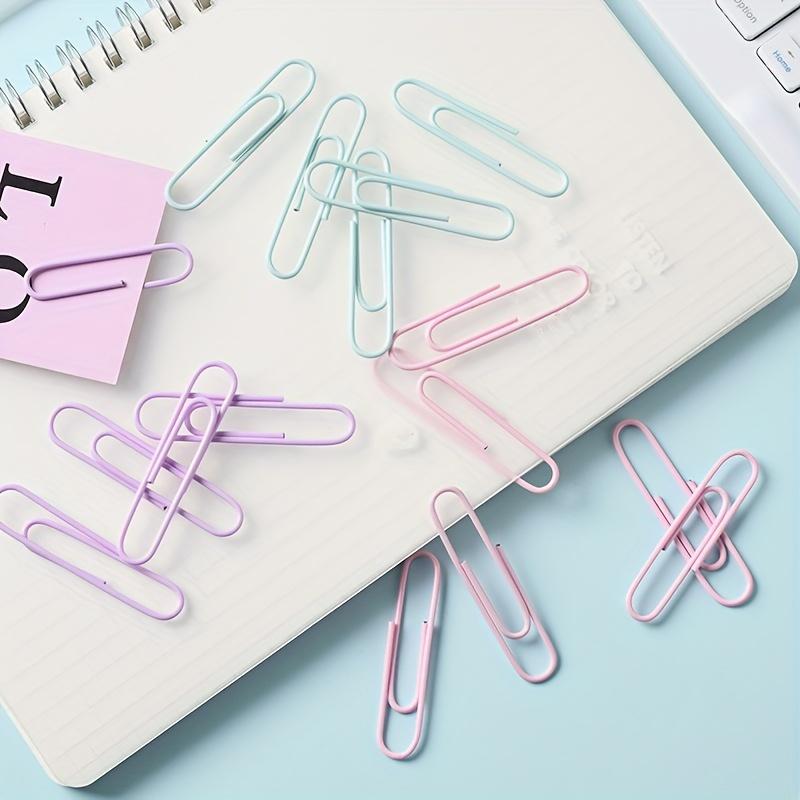 50pcs Colored Paper Clip Metal Clips Memo Clip Bookmarks Stationery Office Accessories School Supplies,Data Storage Paper Clips