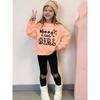 Girls' Leopard Letter Casual Comfortable Soft Loose Pullover Sweatshirt and Leggings 2-Piece Set, New Autumn/Winter, Playful, Sweet and Cool Style
