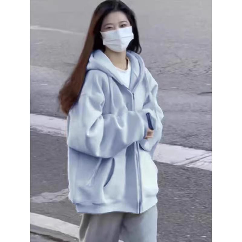 

Women s Pink Korean Style Hooded Zip-Up Sweatshirt Jacket - Early Autumn 2025 M