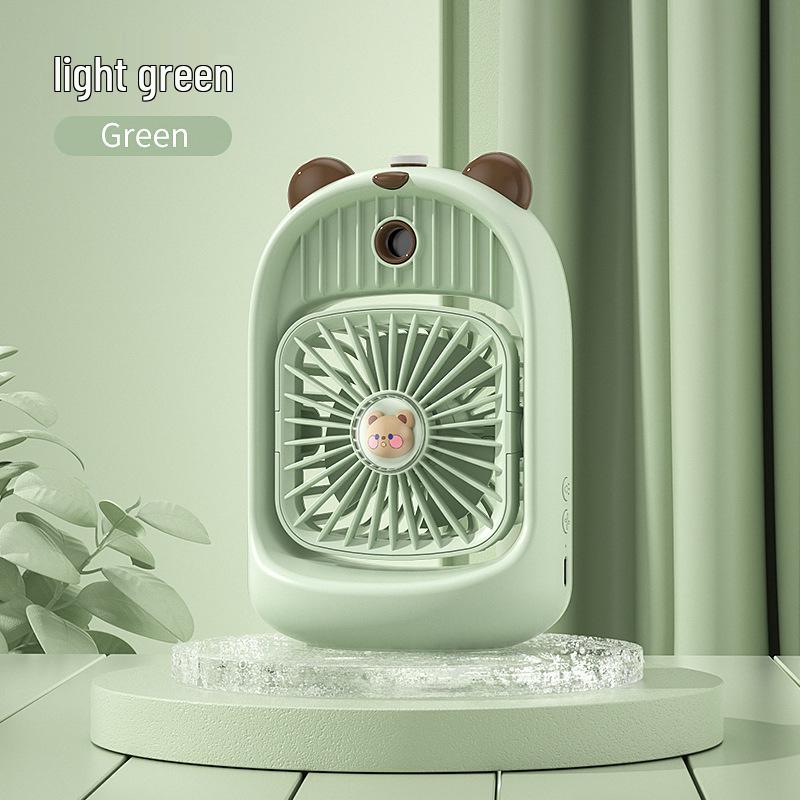 Mini Cartoon Desktop Air Cooler: USB-Powered Refrigeration & Humidifying Spray Fan
