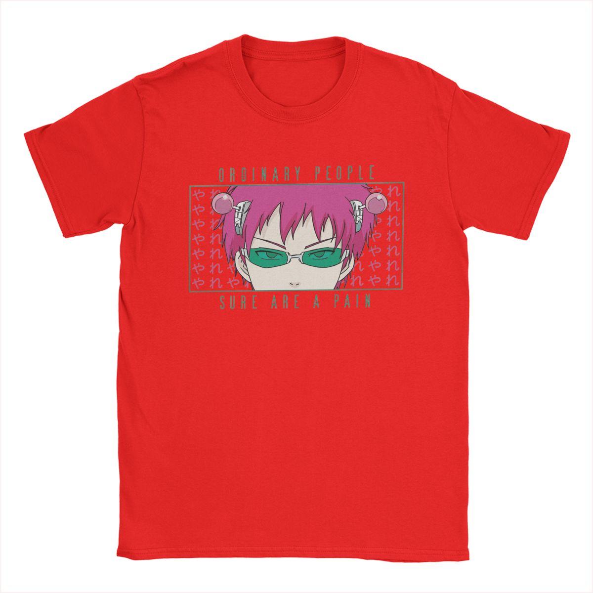 Мужская футболка SAIKI KUSUO The Disastrous Life Of Saiki K Аниме Чистый хлопок Топы Новинка Круглый вырез Футболка Идея для подарка Футболка S