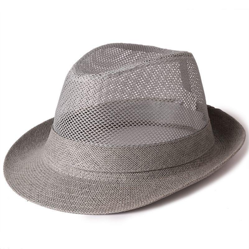 Summer Straw Hat Men's Outdoor Sun Hat Breathable Beach Hat British Performance Jazz Hat Children's Gentleman's Top Hat