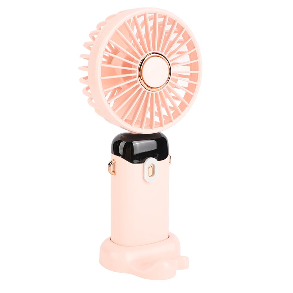 Mini Handheld Fan ABS Portable Digital Display USB Charging Foldable Neck Hanging Fan with Lanyard for Office Outdoor