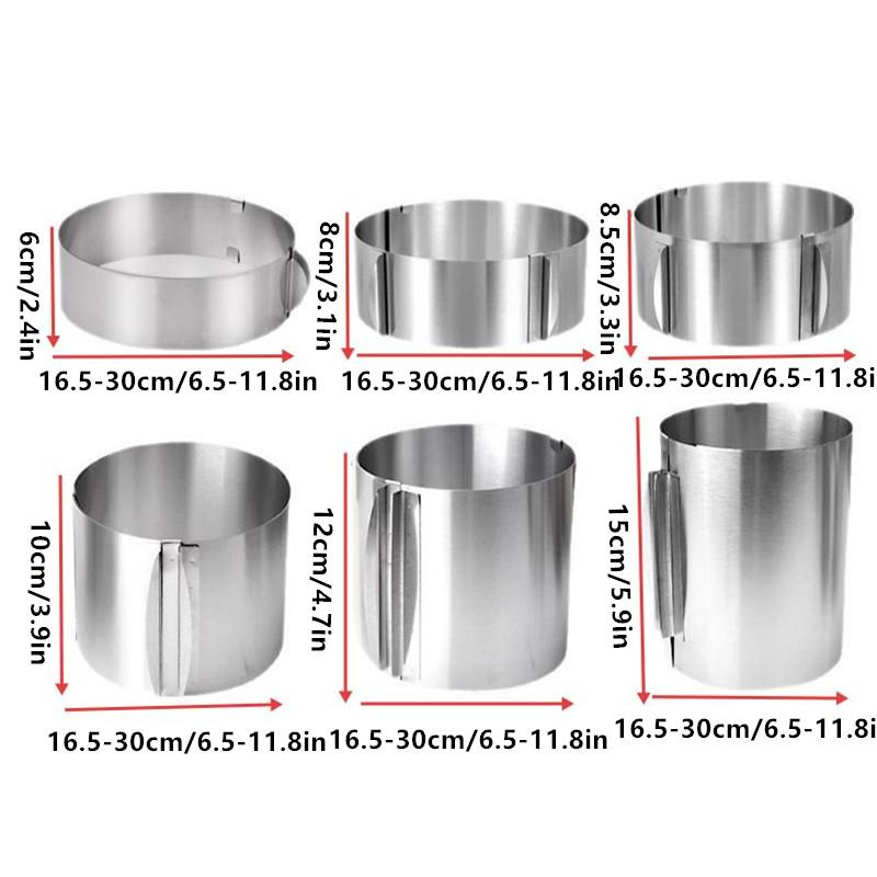 1Pcs Stainless Steel Telescopic Mousse Ring Circle Mold Rustproof Adjustable Mousse Cake Ring For Easy Release Baking Ring Tools