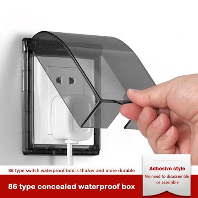 Wall-mounted Switch Protective Cover Plastic 86 Type Protection Self-Adhesive Electric Plug Cover Bathroom