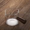 70/75/150ML Double Spout Wooden Handle Coffee Cup Heat Resistant Multipurpose Clear Scales Milk Coffee Measuring Cup for Home