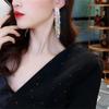 Vintage Übertriebene Ohrringe Bling Gold Silber Farbe Strass Lange Quaste Hängende Ohrringe für Damen Hochzeit Mode Schmuck Geschenke