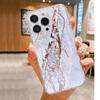 White Marble Anti-Fall Transparent Case for iPhone 14-17 Pro Max Series