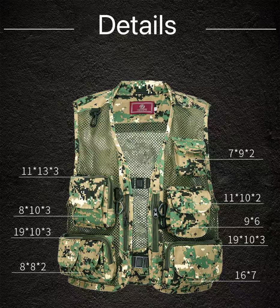 Summer Comfortable Fly Fishing Vest with Multi-Pockets Multi-Colors Breathable Mesh for Outdoor Sports Fishing Jacket