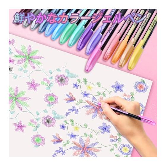 DUULEMANG 60 Colors Glitter Gel Pens Set, Water-Based Gel Pens for Coloring Books, DIY Crafts, Journals, Kids Sketching, Doodling