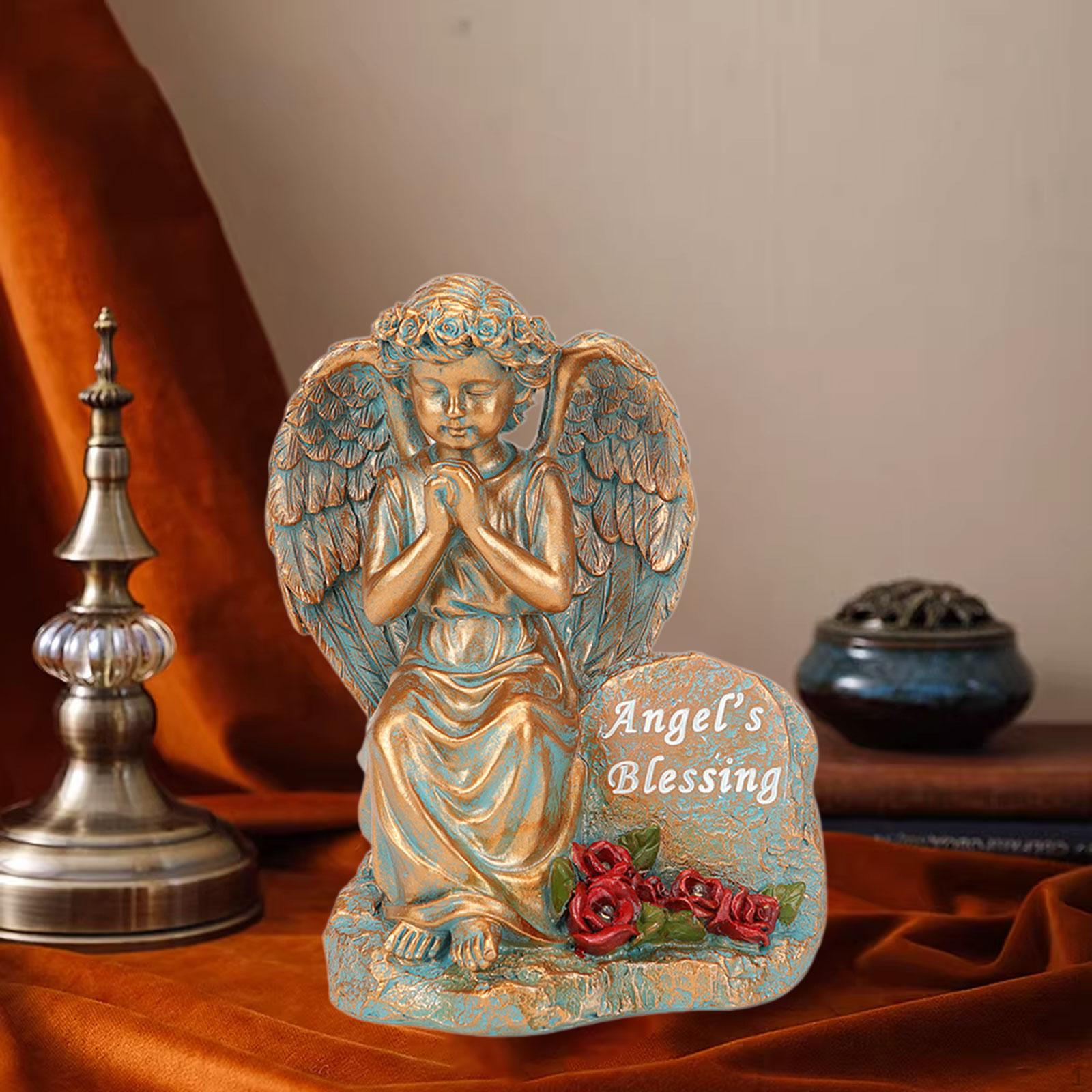 

Angel Statue for Garden, Outdoor Decoration, Cemetery Lighted Tomb Patios. Copper Color