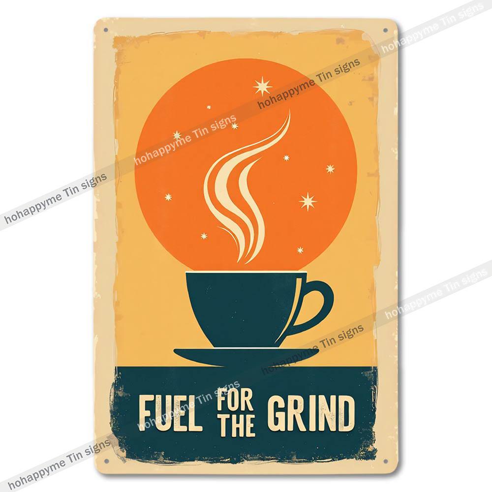 Retro Coffee Metal Tin Sign Vintage Wall Art Decor Grinder Decorative Kitchen Dining Room Home Decor Gift Idea