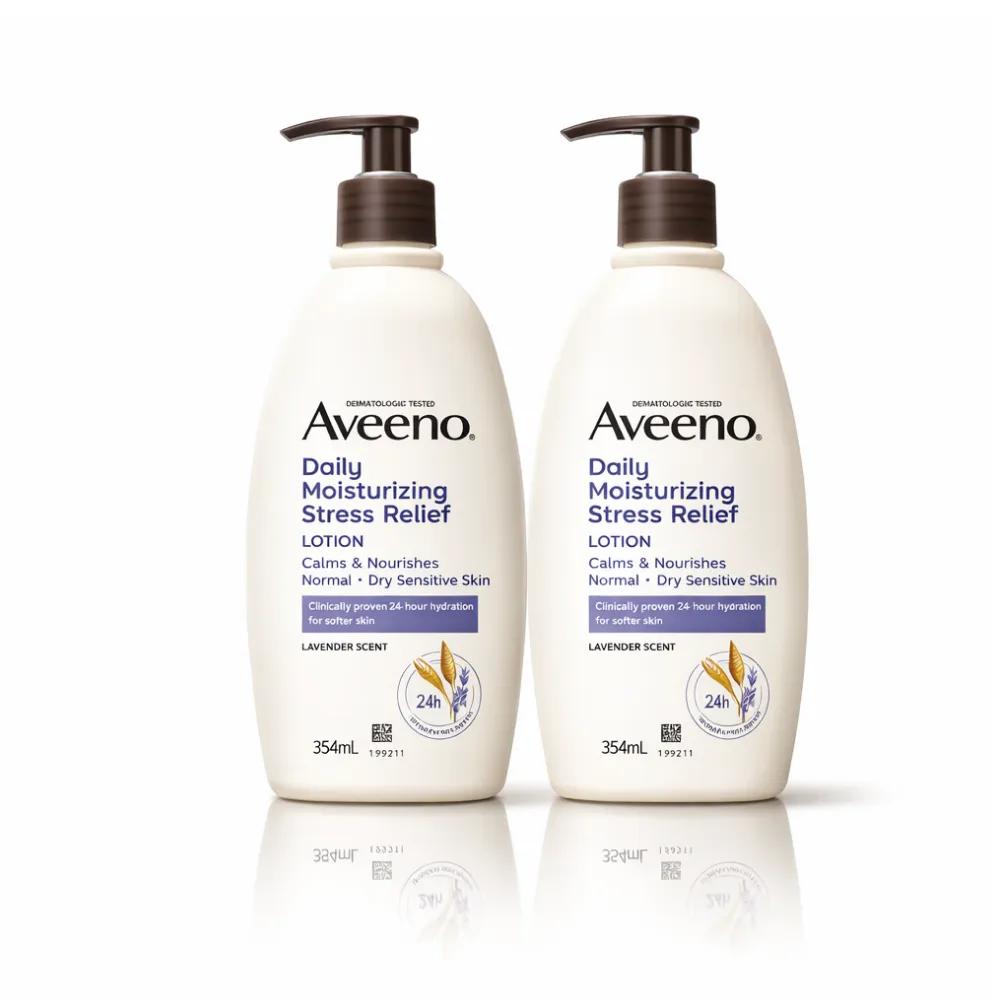[1+1] Aveeno Stress Relief Lotion 354mL [Lavender Scent, High Moisturizing]