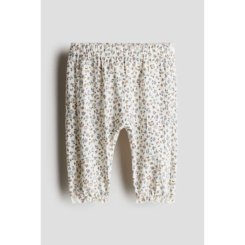 

HM Children s Clothing Girl s Baby Pants Autumn Wrinkle Soft Elastic Waist Florals Print Pants 1253034 White/Florals 66/47(4-6m)