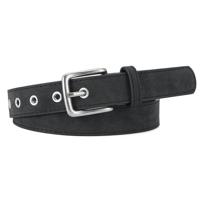 Women's Retro Literary Style Frosted Textured Pin Buckle Belt - Durable PU Leather