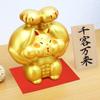 Osaka Choseido mit kostenlosem originalem Holzanhänger Eine winkende Katze mit beiden Pfoten Maneki-neko (winkende Katze) Figur, Keramik, (separat versandt).