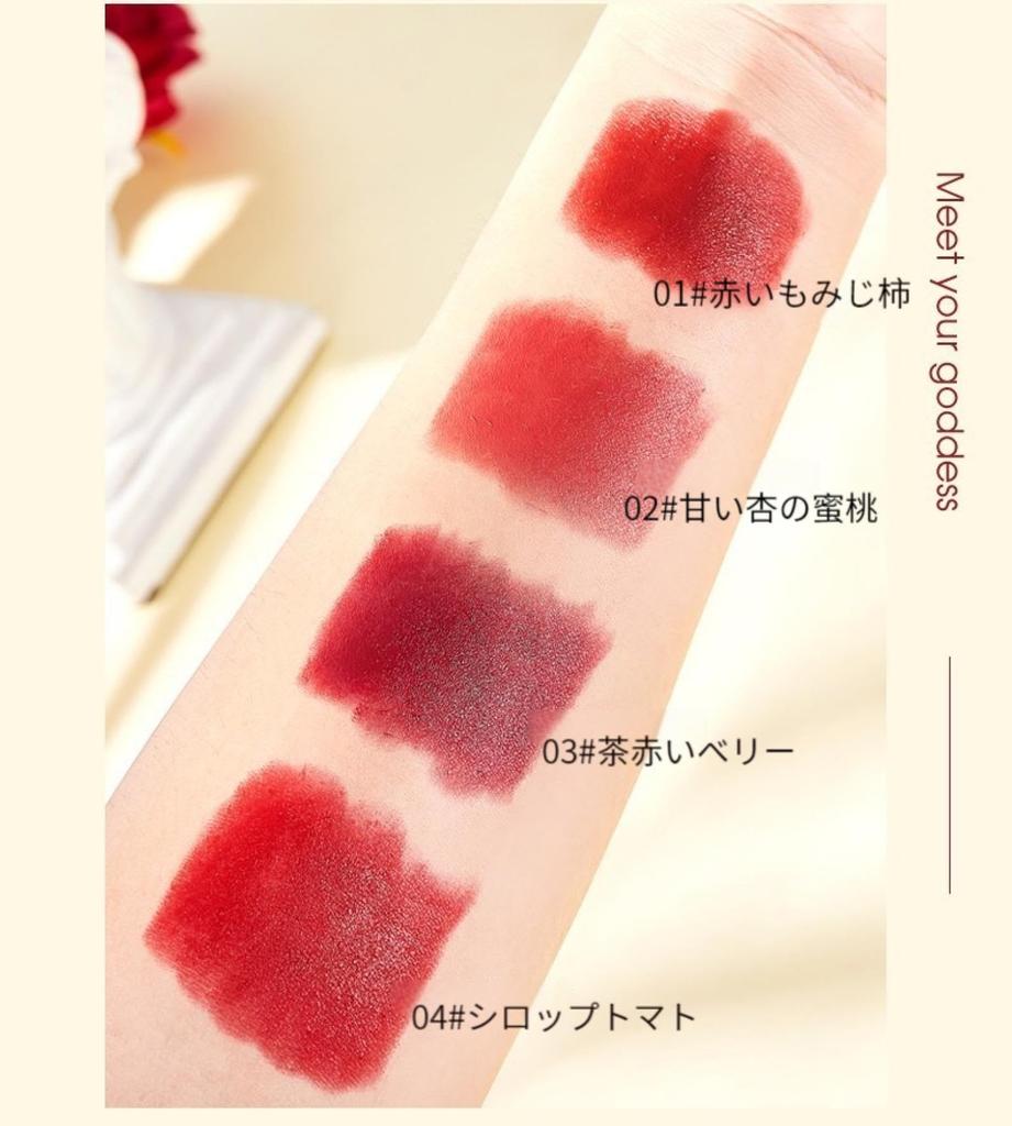 LAPEIALO MATTE LIPSTICK Matte lipstick Vivid colors Beautiful color with just one application 01+02+03+04