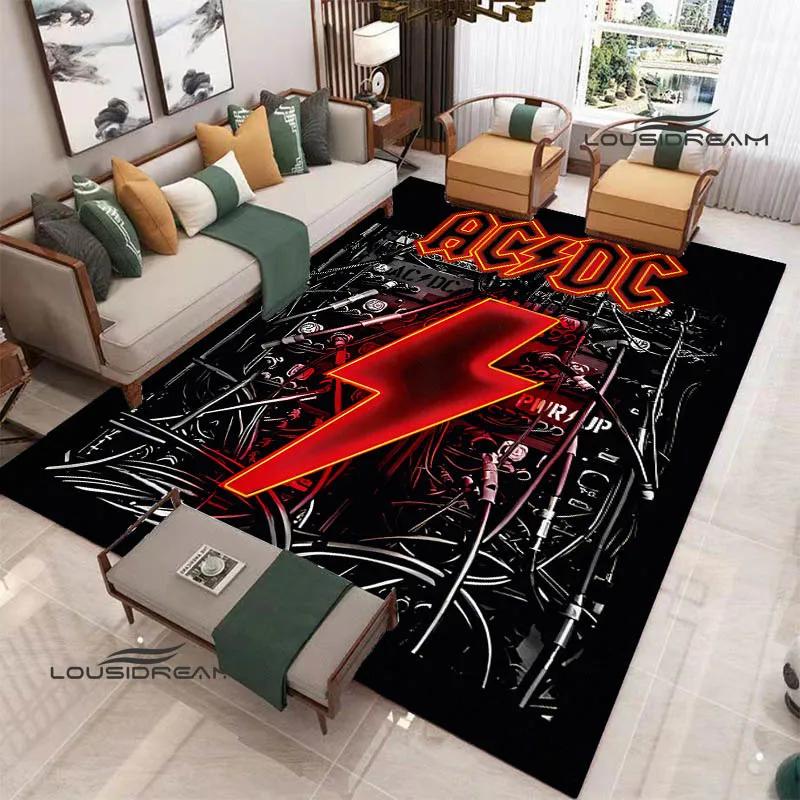 3D Rock Band AC/DC Printed Carpet Yoga Mat Non-slip Carpet Kitchen Mat Room Decor Carpets for Living Room Area Rug Birthday Gift