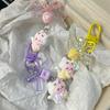 Bag Pendant 3D Kitten Bow Design Resin Keychain with Metal Buckle Lightweight Girl Key Holder Hanging Ornament