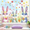 New 2026 Easter Cartoon Rabbit and Colored Eggs Window Clings - Electrostatic Stickers for Mall and Shop Glass Decorations