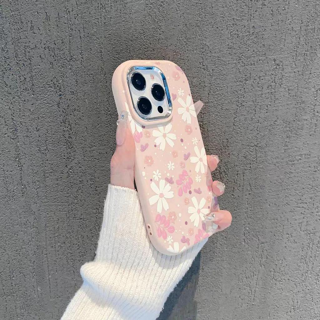 Rosa und Weiß Florales Handyhülle für iPhone 16 Pro, iPhone 15 und Huawei Mate 60