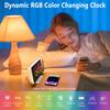 Digital 180 degrees Projection Alarm Clock with Dynamic RGB Light Brightness   Snooze Dual Alarm Setting USB   Port Mirror Clock for Be