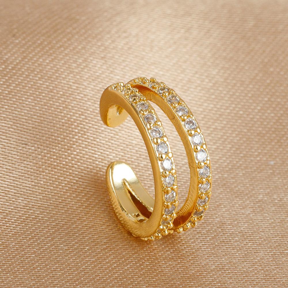 French Design Gold Color Long Chain Flower Dangle Earrings for Women Stainless Steel Zircon Drop Earrings Piercing Jewelry