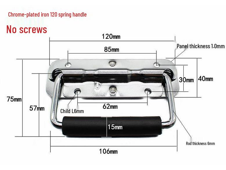 304 Stainless Steel Spring-Loaded Folding Handle for Aluminum Tool Box